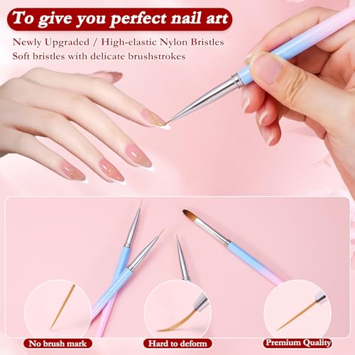 for OPI Nail Polish Remover, 4PCS Nail Clean UP Brushes for Cleaning Polish Mistakes on the Cuticles, Acetone Resistant Nail Brush for Nail Art and Designs - color: Blue