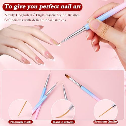 for OPI Nail Polish Remover, 4PCS Nail Clean UP Brushes for Cleaning Polish Mistakes on the Cuticles, Acetone Resistant Nail Brush for Nail Art and Designs - color: Blue
