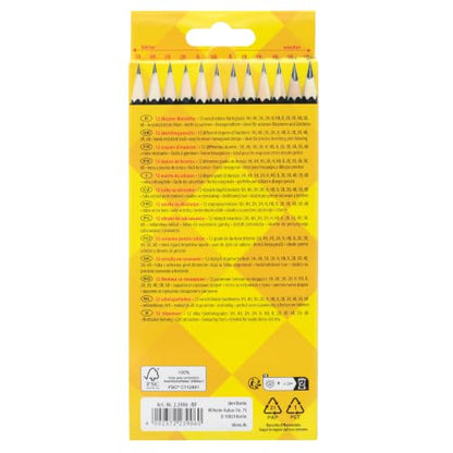 Idena 23906 Sketching Pencils Assorted Hardness Levels Pack of 12