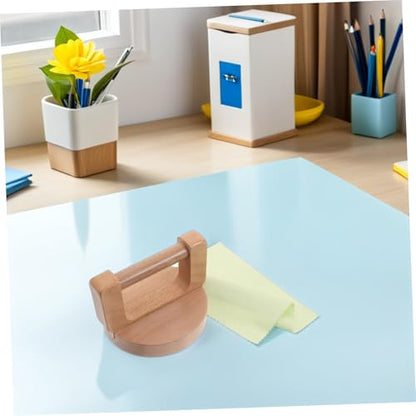 FELTECHELECTR Wood Baren Round Handle and Cleaning Cloth for Printmaking – Linoleum Block Printing Press Tool, Ergonomic Burnisher for Craft Paper and Woodblock Printing Supplies