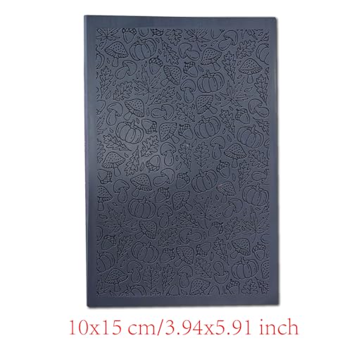 Mushroom Pumpkin Polymer Clay Texture Sheets Mats for Polymer Clay Earrings Making Leaves Nuts Texture Impressions DIY Tools for Pottery Earrings Jewelry Making DIY Craft Supply