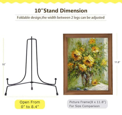 LIONWEI LIONWELI 10inch(2pack) Upgraded Anti-Slip Iron Plate Display Stand Black Easel Display Stand Photo Holder Stand,Displays Picture Frames, Decorative Plates, and Artworks - size: 10inch(2pack)