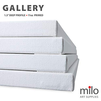 milo Stretched Artist Canvas | 24x36 inches | 4 Pack | 1.5” inch Thick Gallery Profile | 11 oz Primed Large Canvases for Painting, Ready to Paint Art Supplies for Acrylic, Oil - size: 24" x 36" Pack of 4