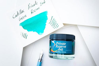 Private Reserve Premium Fountain Pen Ink, 60ml Bottle, Cadillac Green | Premium fountain pen ink with smooth flow, rich color, and reliable everyday writing performance. - color: Cadillac Green