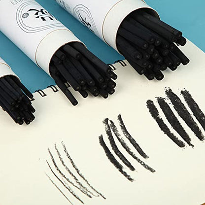 Vine Charcoal Sticks Pencils Drawing Set Medium Willow Black Charcoal Pencils for Sketching Shading Artist Present 25pcs