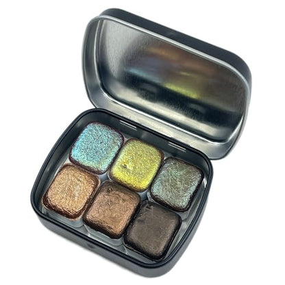 IUILE Handmade Watercolor Paints - Brown Half Pan Set (6 colors) - color: Brown