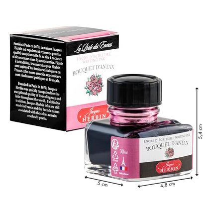Herbin Fountain Pen Ink - 30ml Bottled - Bouquet d'Antan - color: Bouquet D'antan, size: 1 fl oz