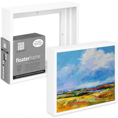 Ampersand Float Frame 1.5In Thin 8X10 White - color: White, size: 8x10