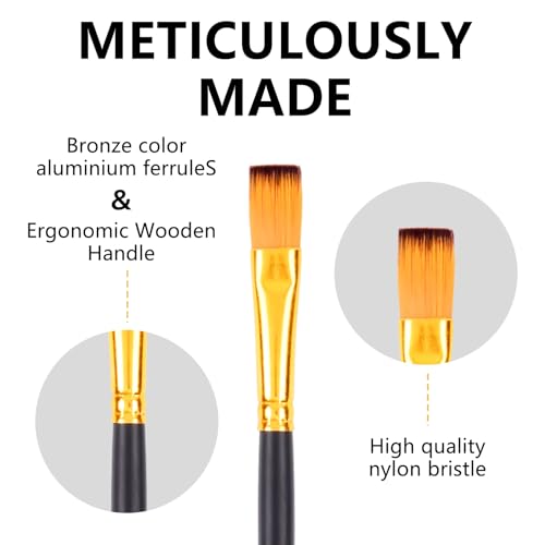 Professional Artist Paint Brush Set of 12, Acrylic Paint Brush Set, for Beginners and Professionals, Great for Water, Oil or Acrylic Painting