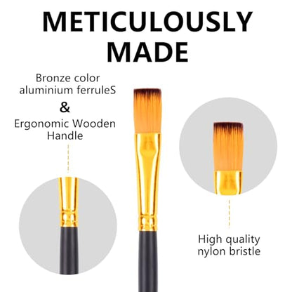 Professional Artist Paint Brush Set of 12, Acrylic Paint Brush Set, for Beginners and Professionals, Great for Water, Oil or Acrylic Painting