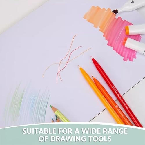 Bewinfy Marker Pad, 60 Sheets, 80lb/120gsm 9" x 12" Dual Sided Painting Marker Paper, Acid Lignin Free Bleedproof Professional Grade Sketch Book for Drawing(PP-01)