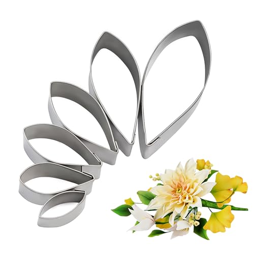 KALAIEN 6pcs/set Dahlia Sugar Flower Cutter Set Fondant Cake Sugarcraft Decorating Tools - color: Dahlia Cutter(6pcs)