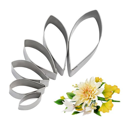 KALAIEN 6pcs/set Dahlia Sugar Flower Cutter Set Fondant Cake Sugarcraft Decorating Tools - color: Dahlia Cutter(6pcs)