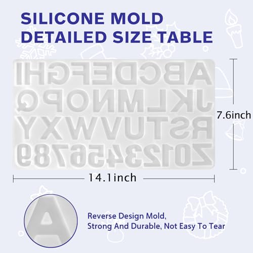IGaitey Epoxy Kit with Reverse Alphabet Molds for Keychain Pendant | Beginner-Friendly Resin Kit with Backward Letter Molds, 169 Pcs Pigments & Tools for Adult DIY Jewelry Casting - size: Alphabet 100ml