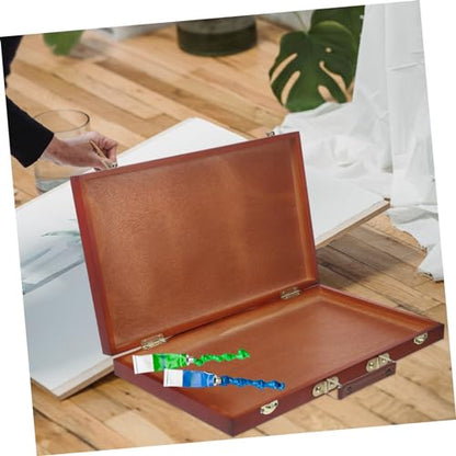 DOITOOL Elegant Wooden Portable Easel Painting Storage for Pencil Boxes and Art Tools Organizer
