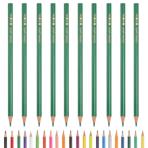 PATIKIL Colored Pencils, Green Color Drawing Pencils with Oil-Based Cores Art Scrapbook Supplies for Adult Coloring Books Artists Beginners Drawing Sketching, 10 Pcs - color: Green