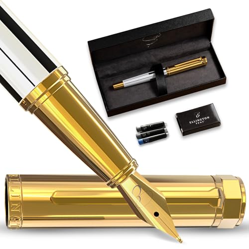 Ellington Pens Luxury Fountain Pen Set - Smooth Medium Nib- Includes 3 Ink Cartridges, Refillable Ink Converter, Gift Box- Fountain Pens For Writing, Calligraphy, Journaling, Sketching (Master Chopin) - color: Master Chopin, style: Medium