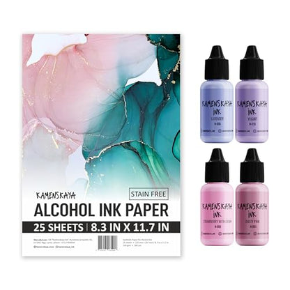 Kamenskaya Alcohol Ink Set with Alcohol Ink Paper