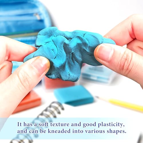 Smilo 8-Pack Blue Kneaded Erasers for Artists & Art Students, Soft Moldable Dust-Free Putty Eraser for Drawing Sketching, No Smudge Reusable Art Eraser with Storage Case - color: Blue