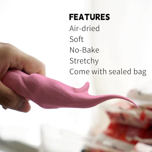 Lightweight Clay - Air Dry Clay, Ultra Light & Soft, Safe & Non-Toxic, Moldable & Flexible, DIY Modeling Clay for Anime Figures, Sculpting, Molding, Creative Art Crafts - color: Pink