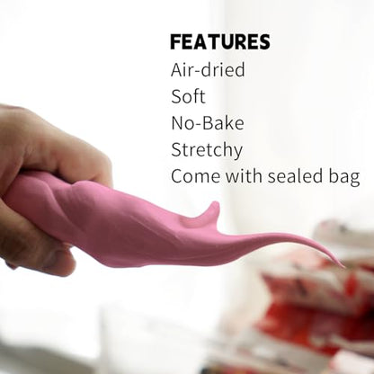 Lightweight Clay - Air Dry Clay, Ultra Light & Soft, Safe & Non-Toxic, Moldable & Flexible, DIY Modeling Clay for Anime Figures, Sculpting, Molding, Creative Art Crafts - color: Pink