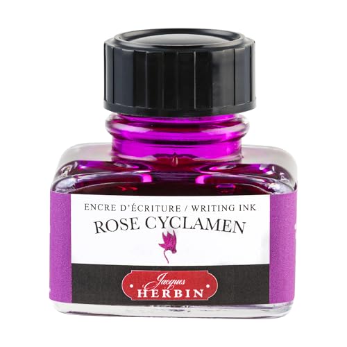 Herbin Fountain Pen Ink - 30ml Bottled - Rose Cyclamen - color: Rose Cyclamen, size: 1 fl oz