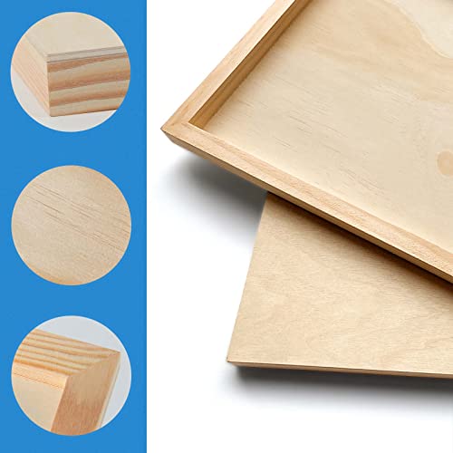 Falling in Art Unfinished Birch Wood Panels Kit for Painting, Wooden Canvas 4 Pack of 4x12 Studio 3/4" Deep, Cradle Boards for Pouring, Art, Crafts, Burning and More - size: 4'' x 12''