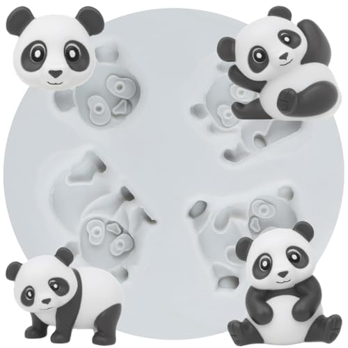 Panda Polymer Clay Mold Animal Panda Silicone Molds for DIY Crafts Epoxy Resin Casting Air Dry Polymer Clay Plaster Jewelry Making - color: Style E