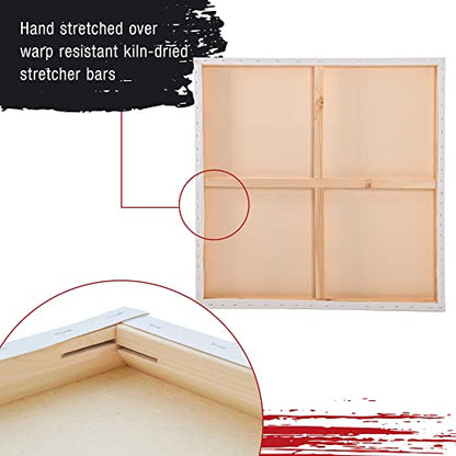 U.S. Art Supply X-Large Stretched Canvas for Painting 48x48 inch Gallery Depth 1-1/2" Thick, 2-Pack - 12oz Acrylic Gesso Triple Primed, Professional Artist Quality, 100% Cotton - Oil, Pouring Paint - size: 48" x 48"