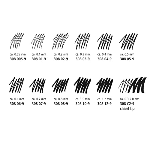 Staedtler Pigment Liner, Fineliner Pen for Drawing, Drafting, Journaling, 0.3mm, Black, Box of 5 Pens, 308 03-9M - style: 0.3mm