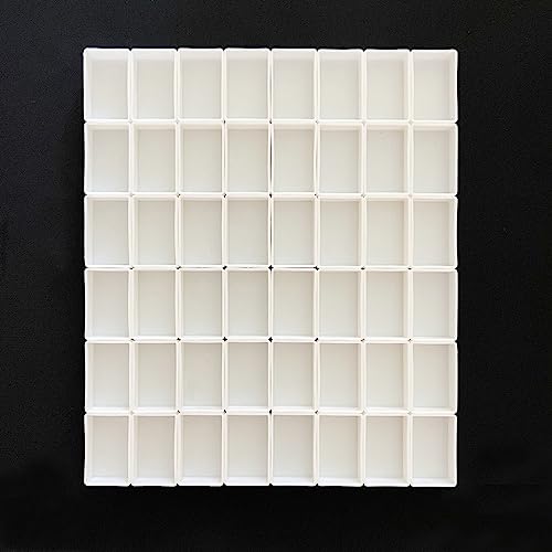 48Pcs Empty Watercolor Paint Pans – Full Pans, 3ml White Plastic Pans | FCLUB Empty Full Pans, For Metal Watercolor Tins, DIY Custom Palette, Watercolor Sample Pans, Solid & Homemade Watercolors - style: 48Pcs Full Pans