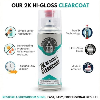 ERA Paints 2K High Gloss Clear Coat Spray/Aerosol Can – Professional Quality & Finish - Easy to Use – Best Value (1 Spray Can) - style: 1 Spray Can