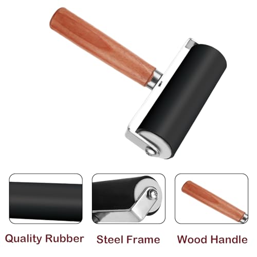 8PCS 4x6 Inch Linoleum Carving Blocks for Printmaking, Rubber Linocut Block Stamp Making Kit with Wood Carving Tools and Rubber Brayer Roller, Soft Stamp Carving Kit for DIY Crafts