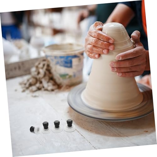 PLAFOPE 4-pc Pottery Trimming Set Ceramic Art Repair Tools Synchronized Rotation Hand Protection and Clay Trimming Spinner