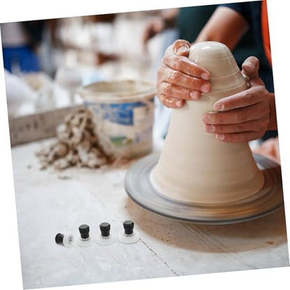 PLAFOPE 4-pc Pottery Trimming Set Ceramic Art Repair Tools Synchronized Rotation Hand Protection and Clay Trimming Spinner