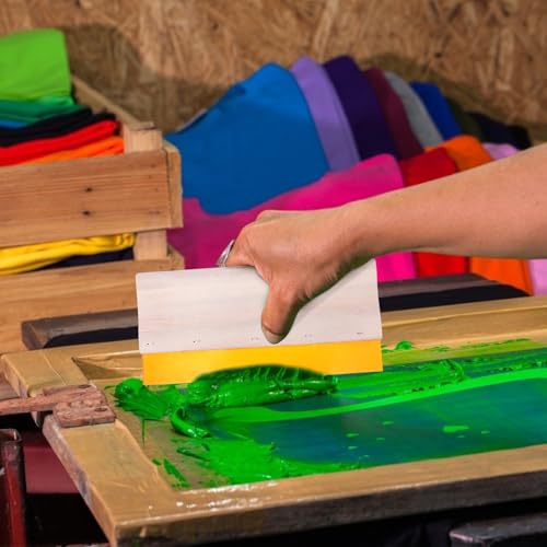 CORHAD Screen Printing Starter Kit with Transparency Inkjet Film and Squeegee Tools for Beginners, Includes Masking Tape and Wooden Sticks for DIY Crafts and Textile Printing