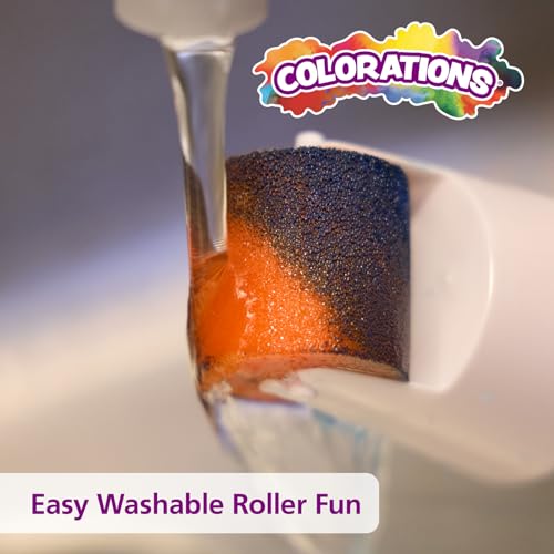 Colorations Paraben-Free Simply Washable Tempera Paint Roller Set, 6 Colors
