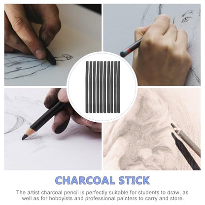 20pcs Compressed Charcoal Sticks Shading Pencils 7-9mm Diameter Black Vine Charcoal for Artists Students Drawing Sketching and Painting Supplies