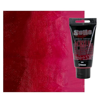 Soho Urban Artist Heavy Body Acrylic Paint - 250 ml Tube - Crimson - Thick, Rich Color, Excellent Coverage, Professional Quality - Artists Acrylic Paint - color: Crimson, size: 8.45 Fl Oz (Pack of 1)