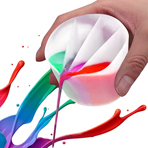 Kunyeah Split Cup, 200ml Resin Silicone Paint Pouring Cup, Reusable DIY Making Painting Tools, 4 Chambers, Ideal for Home Cold Drinks, Modern, Thanksgiving, Christmas, Birthday Gift - color: 4 Chambers