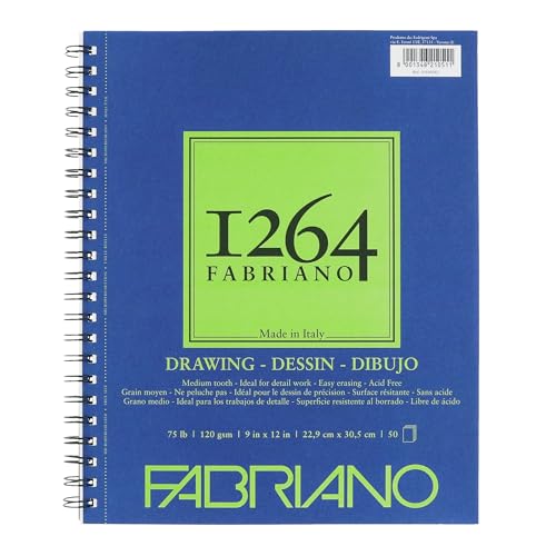 Fabriano 1264 Drawing Pad, 9" x 12", 75 lb. - size: 9 x 12