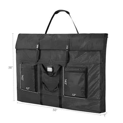 Premium Oversized Art Portfolio Case 38 x 50 Inches - Soft Sided - Waterproof - Great for LCD Screens, Monitors, TVs, Solar Panel, Frames, Transport - Shoulder Strap & Carry Handles - size: 38 x 50