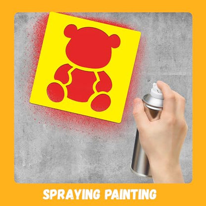 24 Piece Stencils for Kids Stencils for Painting Sidewalk Chalk Stencil Outdoor Garden Themed Stencil Kids Style Collection-5in - size: 5in