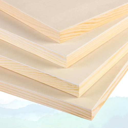 Aodaer 4 Pack Wood Panels 24 x 36 Inch Wooden Panels Canvas Unfinished Craft Wood Boards Panels for Art Crafts Acrylic and Oil Painting Pouring DIY Projects - size: 24 x 36 Inch
