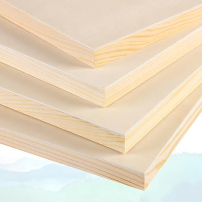 Aodaer 4 Pack Wood Panels 24 x 36 Inch Wooden Panels Canvas Unfinished Craft Wood Boards Panels for Art Crafts Acrylic and Oil Painting Pouring DIY Projects - size: 24 x 36 Inch