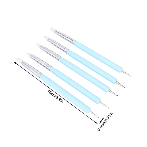 5pcs Double Head, Clay Sculpting Tool Set Silicone Sculpture Tools Arts Crafts Shapers Accessory Silicone Sculpting Tool Ble Color Shape Painting Brush Sets