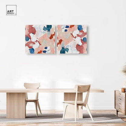 Art Remedy Pastel Hue Abstract Canvas, 30" x 30", Gallery Wrapped, Emotional Expression Colors I Set - color: Gallery Wrapped, size: 30" x 30"