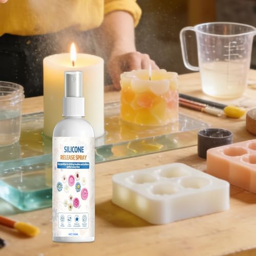 Silicone Release Spray – Epoxy Mold Demolding Agent, Smooth Separation Formula | Free Protection for Resin Candle DIY Mold Making