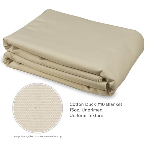 Creative Mark Unprimed Cotton Duck Deluxe Canvas - #10 15oz Folded Canvas - 84" x 6 Yards - Bulk Un-Stretched Duck Canvas Fabric for Artists - color: 15oz, size: 84" x 6 Yards