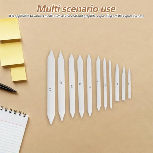 KICHOUSE 33pcs Sketching Stump and Tortillion Set with Sandpaper Pencil Sharpener and Pencil Extension Tool, Paper Blending Sticks with Erasers for Outdoor Sketching and Studio Work,